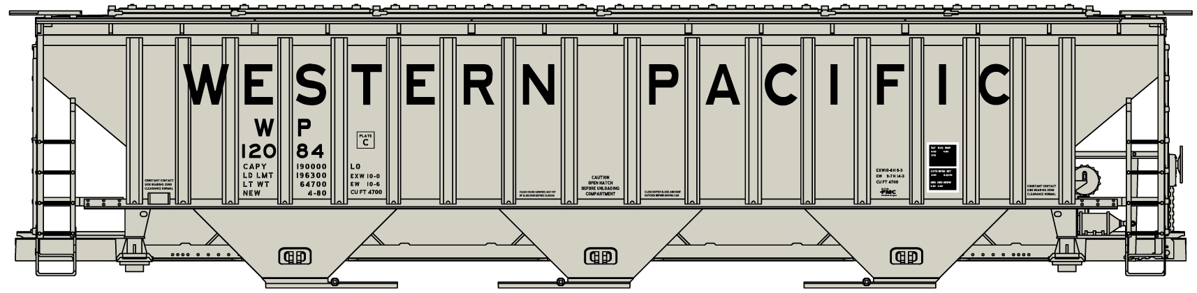 Western Pacific PS Covered Hopper #12084