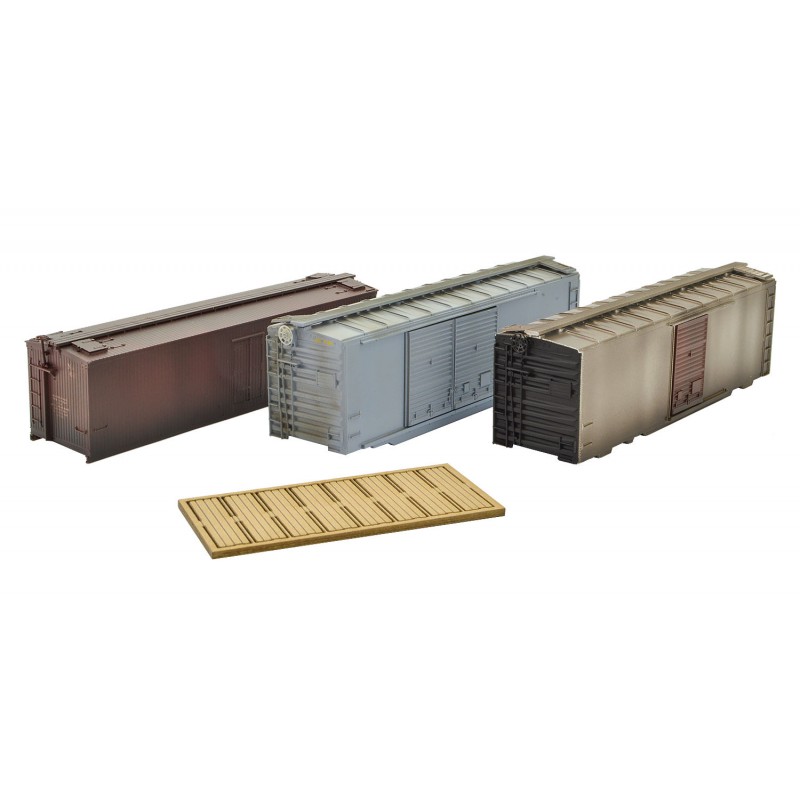 Weathered Box Car Shells 3-Pack