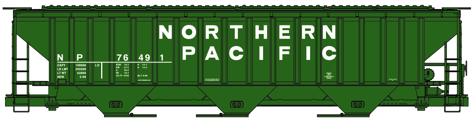 Northern Pacific Pullman Standard Covered Hopper #76491