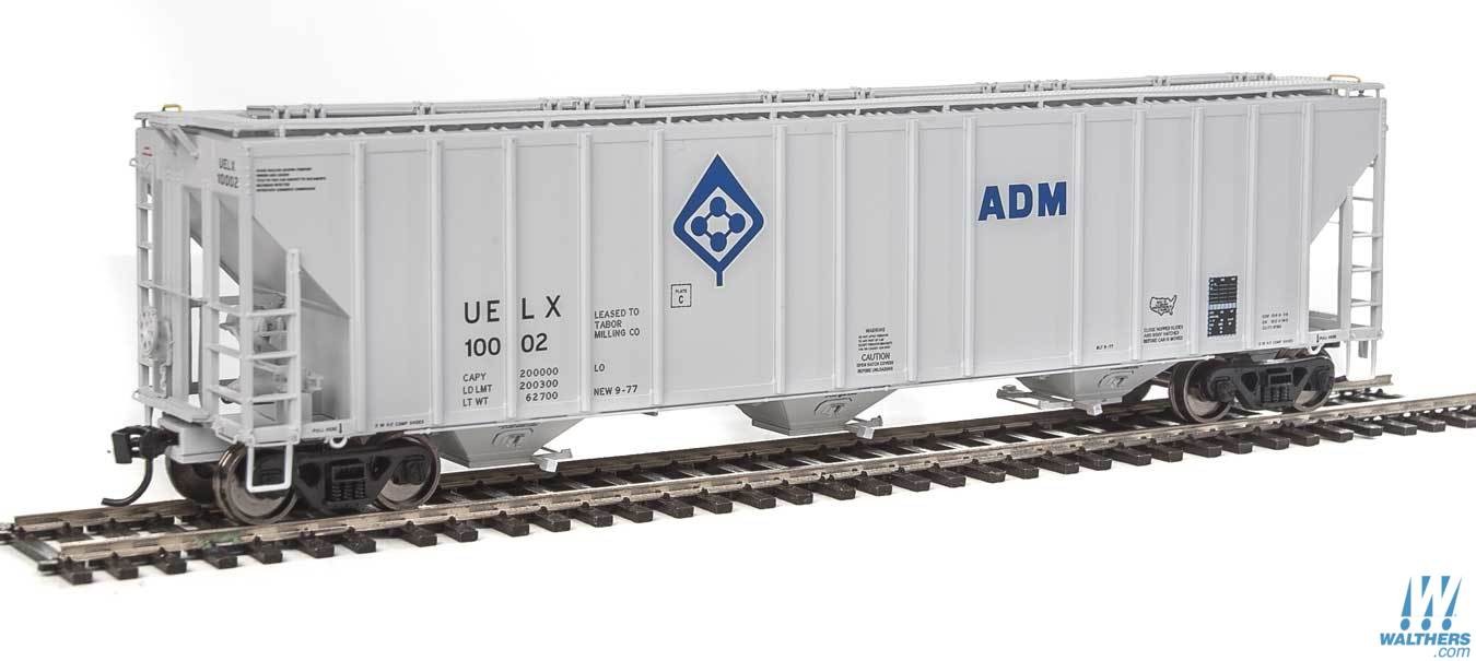 ADM (gray) 58' Evans 4780 cu ft 3-bay covered hopper #10012