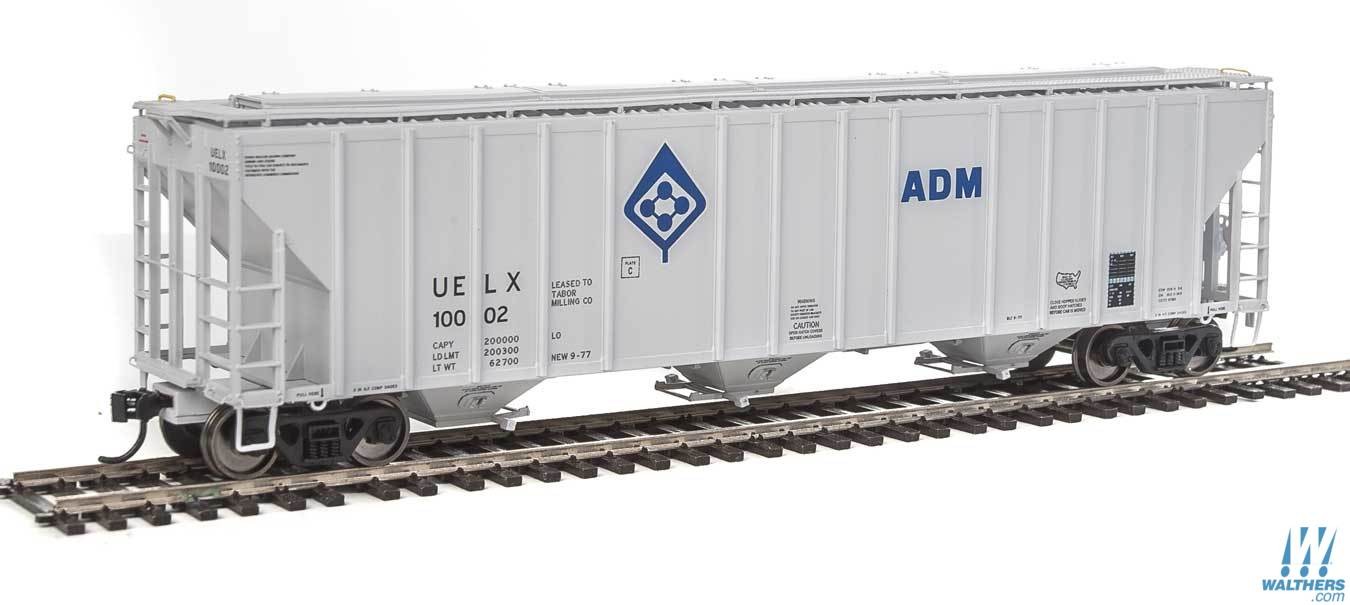 ADM (gray) 58' Evans 4780 cu ft 3-bay covered hopper #10012