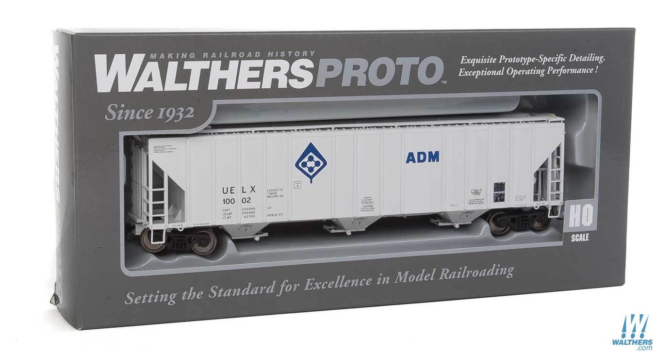 ADM (gray) 58' Evans 4780 cu ft 3-bay covered hopper #10012