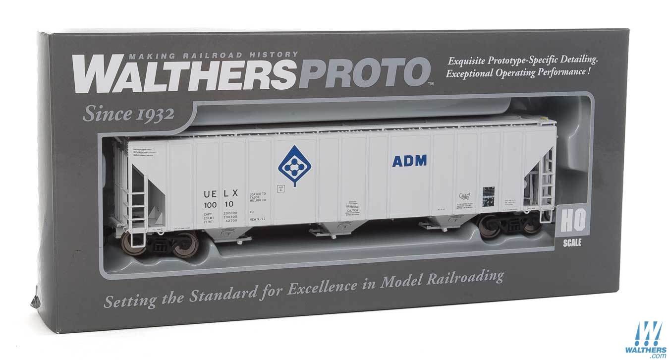 ADM (gray) 58' Evans 4780 cu ft 3-bay covered hopper #10010