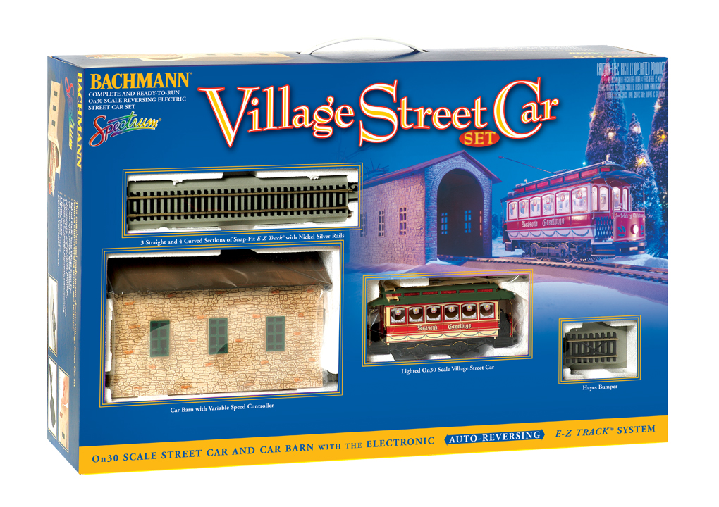 Christmas village street car set