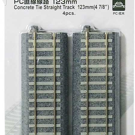 HO Unitrack Concrete Tie Straight Track 123mm (4-7/8") 4-Pieces