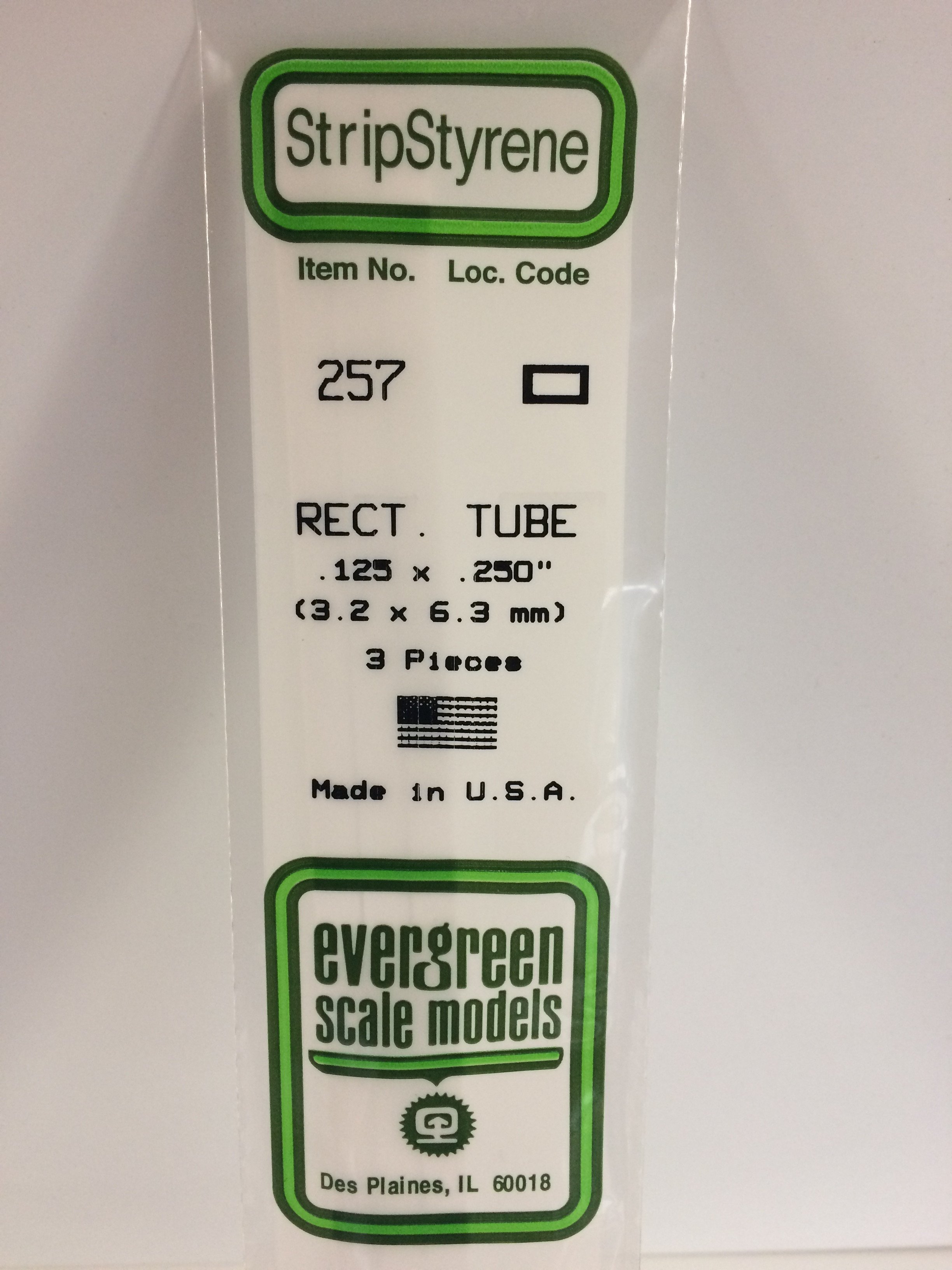 Rectangular Tubing 0.125" x 0.25" 3 pieces