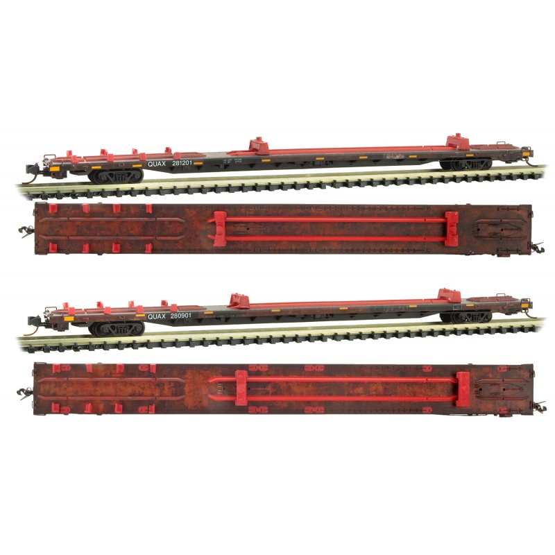 QUAX Weathered 89' Flat Car 2-Pack