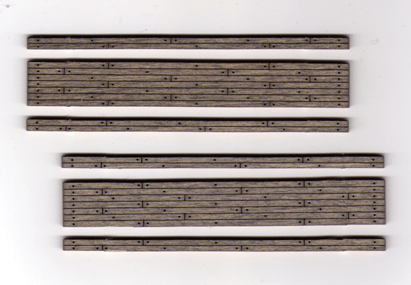 Wood Grade Crossings 2 Sets-Stained For 2-Lane Roads