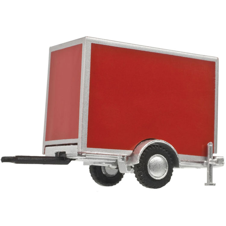 Red Single Axle Box Trailer