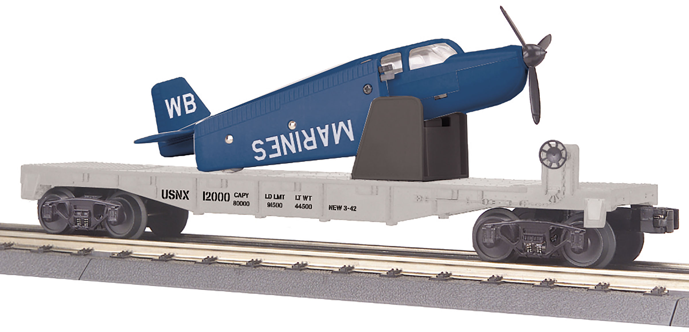 U.S. Marine Corps flatcar with airplane