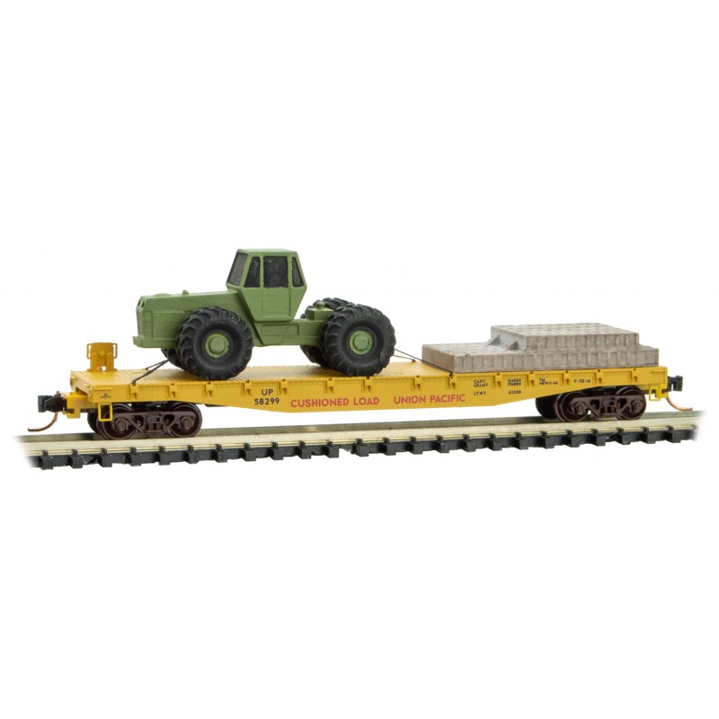 Union Pacific Three Flat Car Pack with Farming Equipment