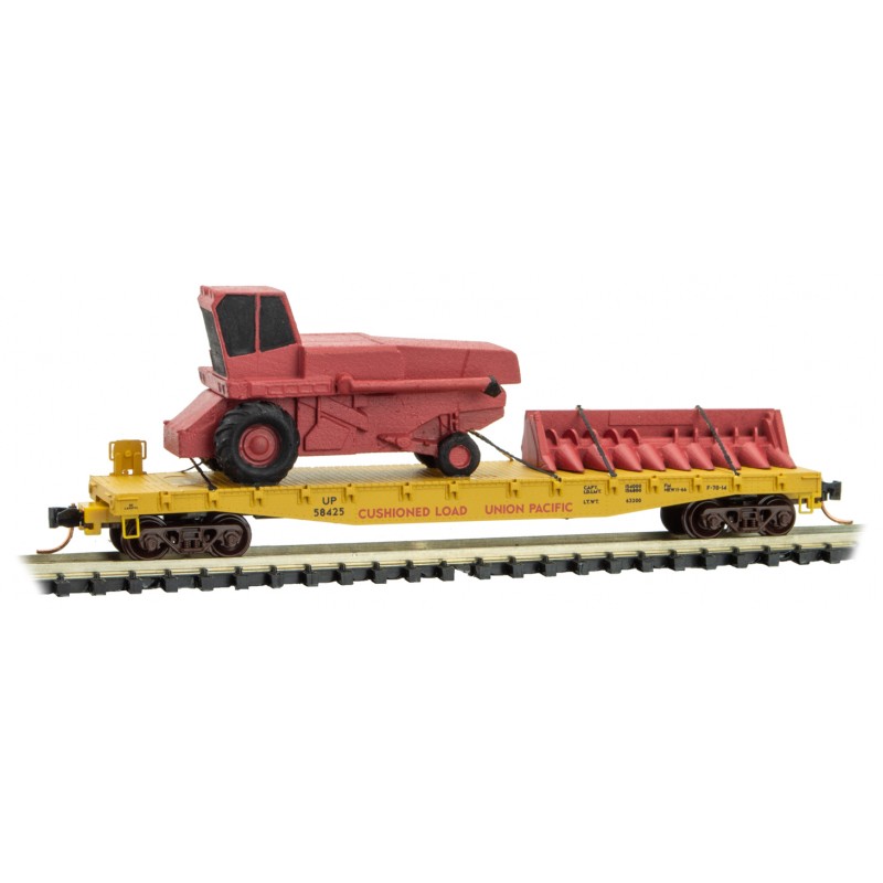 Union Pacific Three Flat Car Pack with Farming Equipment