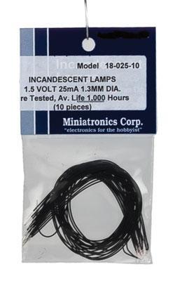 Incandescent Lamps 1.5 Volt 25mA 1.2mm Diameter 10-Pieces