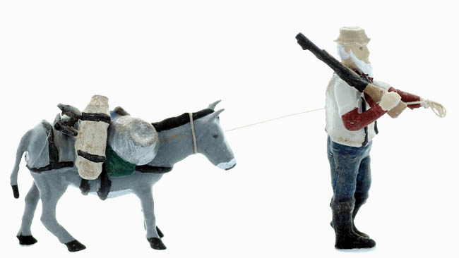 Prospector with his Loaded Donkey figure set