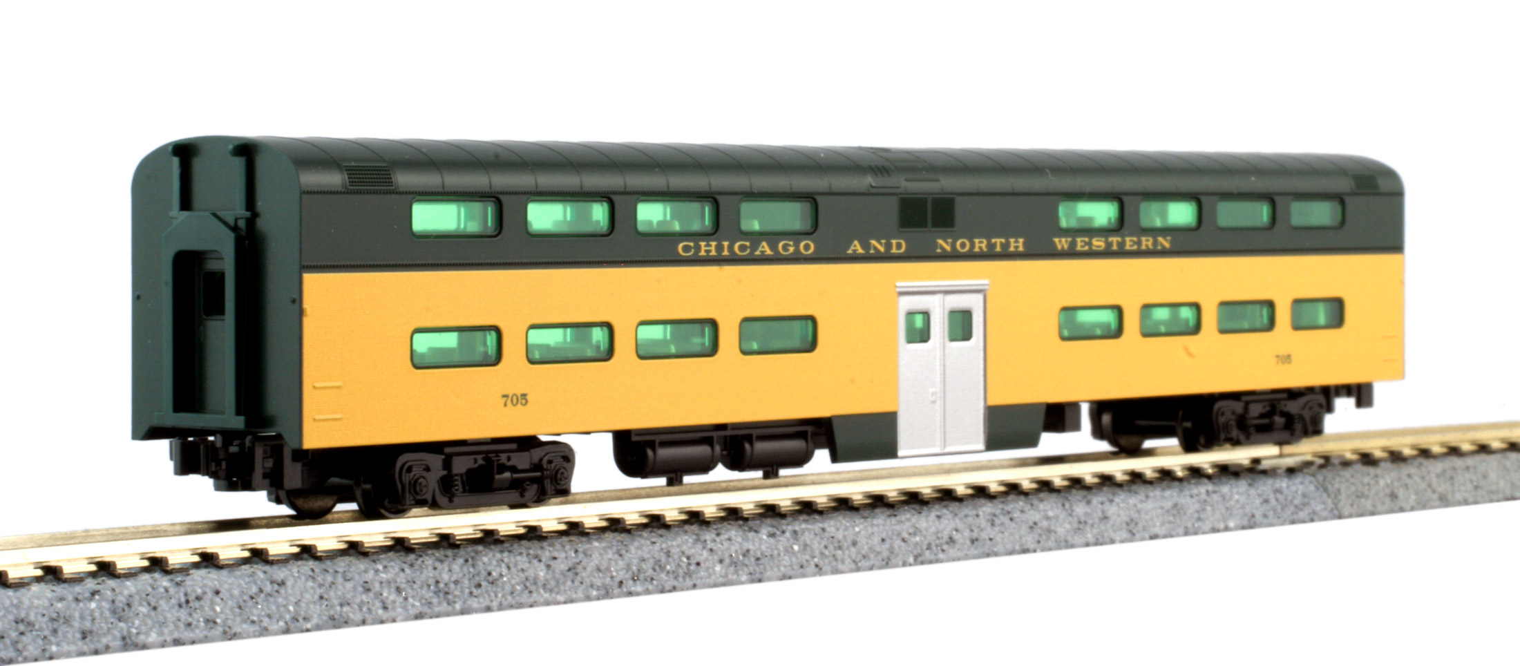 C&NW EMD E8A & Pullman bi-level "400" train 6-unit set with DCC
