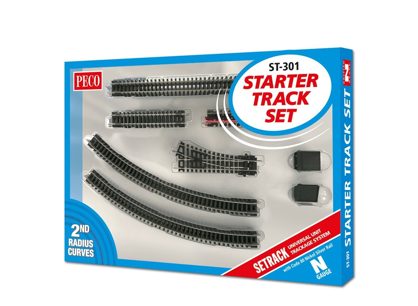 Starter Track Set 2nd Radius Curves with code 80 nickel silver rail