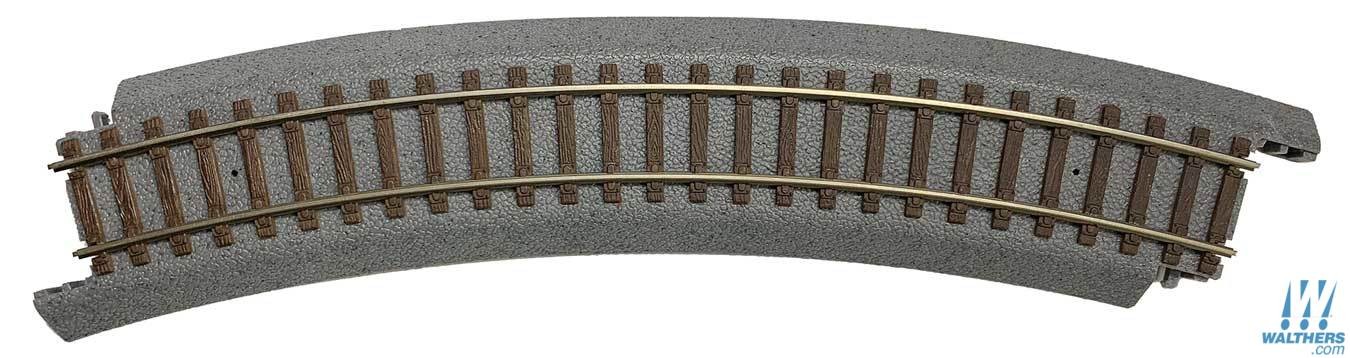 Power-Loc 18" radius curve section 4-pack (code 100 nickel silver)