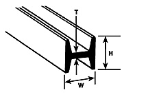 Styrene H Column 1/4" 5 Pieces