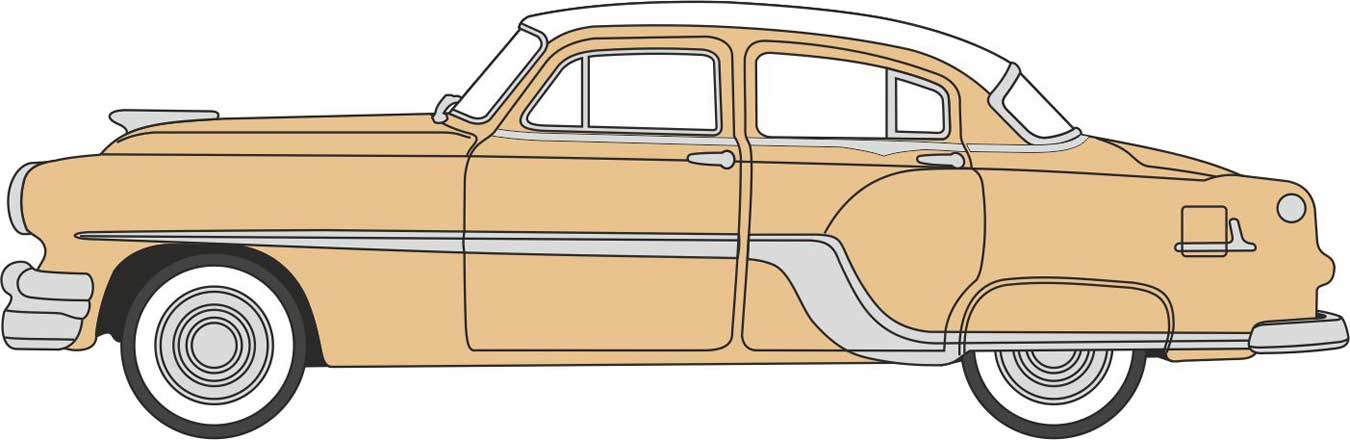 1954 Pontiac Chieftain 4 Door Winter White/Maize Yellow