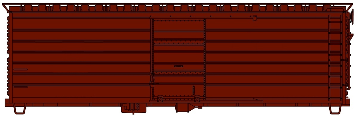 Undecorated 40' Rib-Side Box Car
