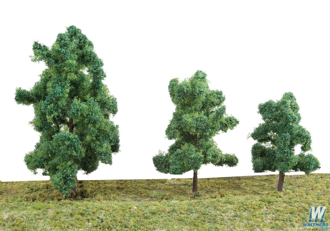 Summer Trees 3-3/8" to 5-1/2" with Pin Base (10 pieces)