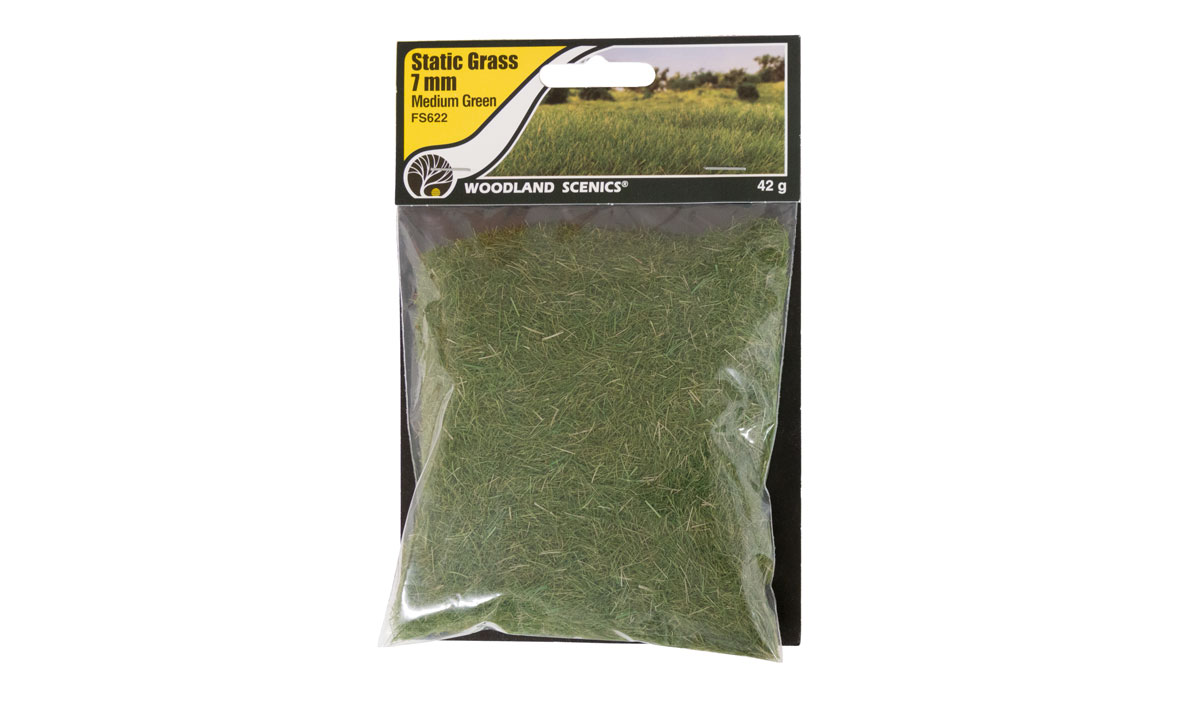 Static Grass 7mm medium green (42 gram bag)
