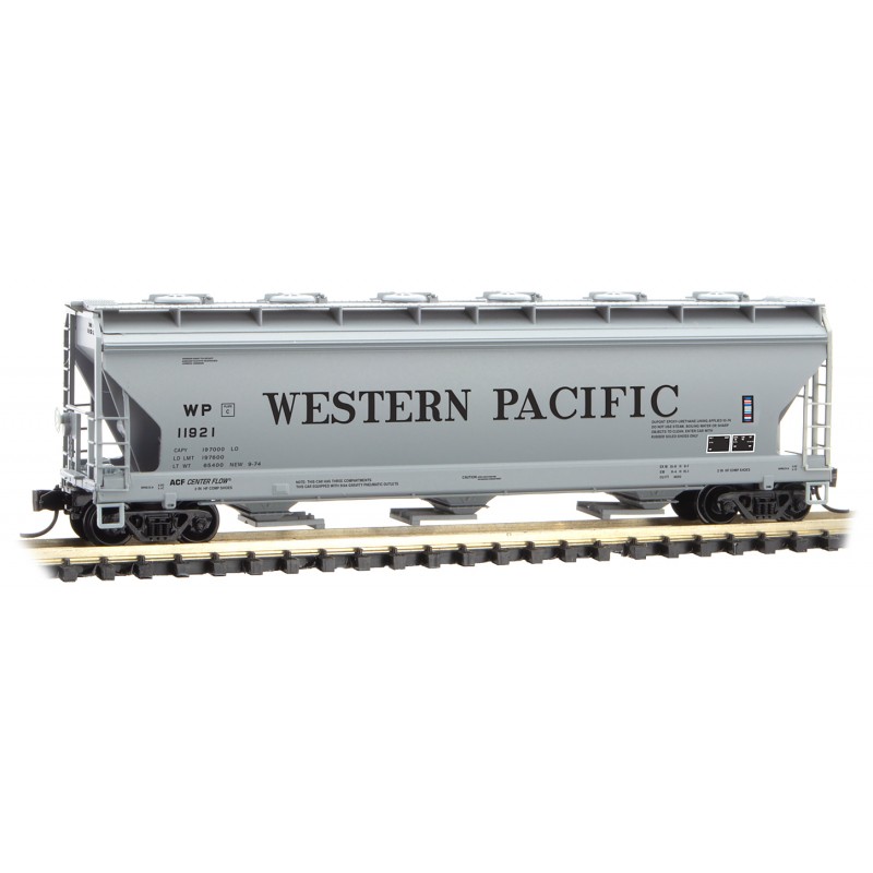 Western Pacific 3-Bay Covered Hopper with Round Hatches #11921
