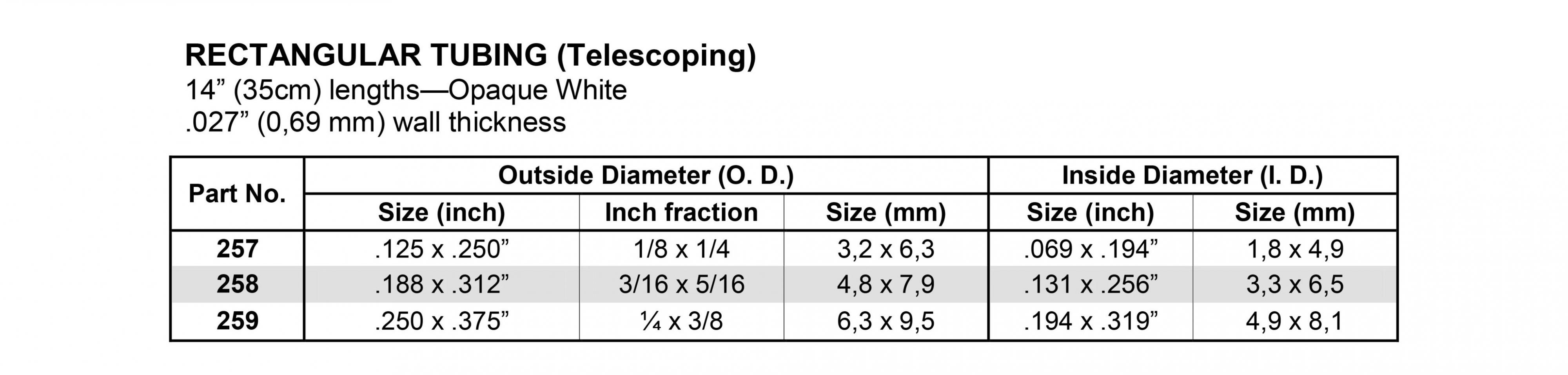 Rectangular Tube .188" x .312" 2-Pieces