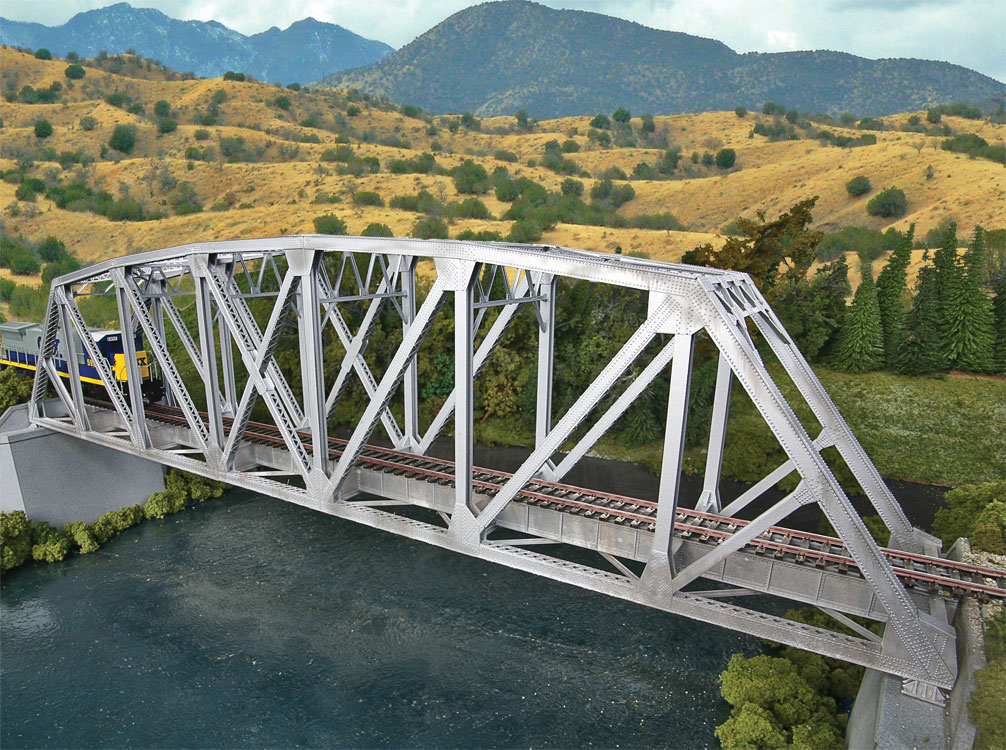 Single-Track Railroad Arched Pratt Truss Bridge