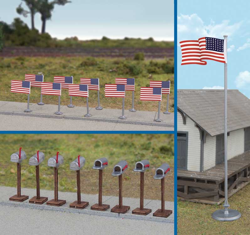 United States Pre-1959 American Flags and Mailboxes