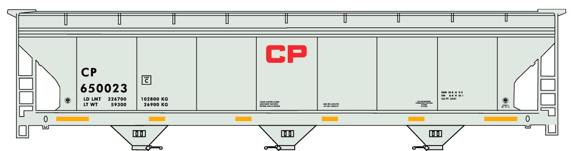 Canadian Pacific 3-Bay ACF Covered Hopper