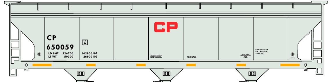 Canadian Pacific 3-Bay ACF Covered Hopper