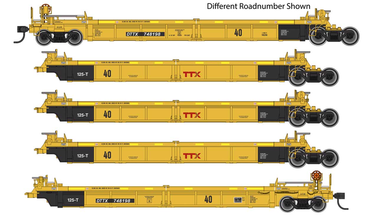 TTX Thrall 5-Unit Rebuilt 40' Well Car #748259