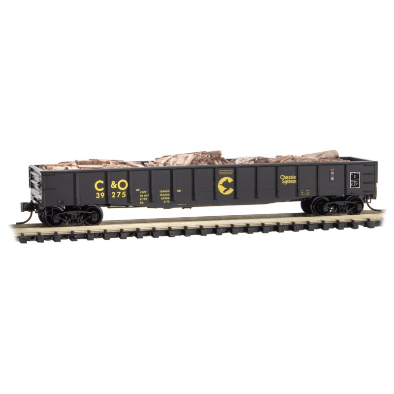 Chessie/C&O 50' Steel Side, 14 Panel, Fixed End Gondola #39275