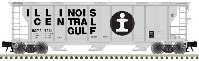 Illinois Central Gulf 3-bay PS-2 covered hopper #707039