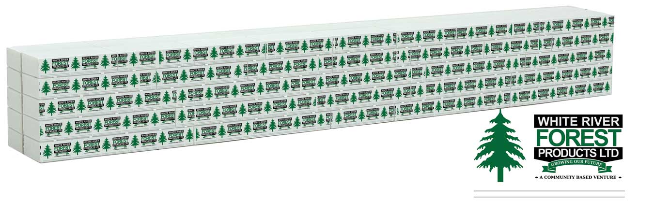White River Forest Products Centerbeam Flat Car Load
