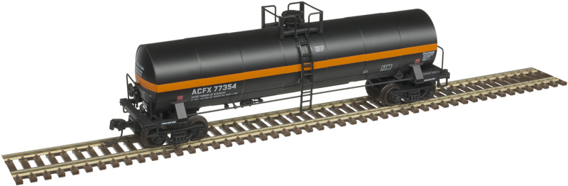 ACFX (black with orange stripe) ACF 17,360 gallon tank car #77356
