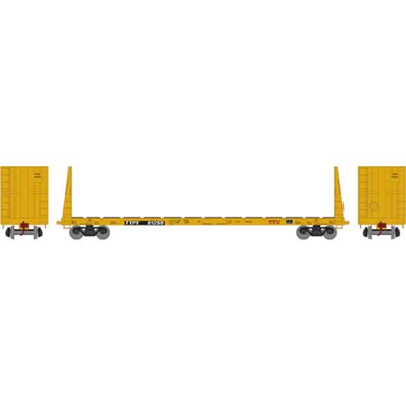 Trailer Train (Red) 60' Bulkhead Flat Car #81255