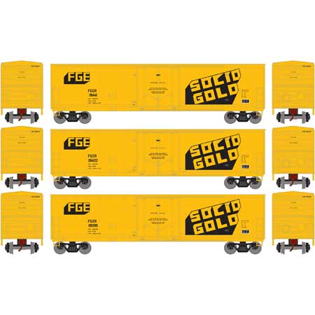 FGE/Solid Gold 50' Youngstown Plug Door Box Car 3-Pack