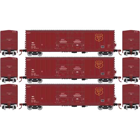 Wisconsin Central 50' Double-Door Plug Box Car 3-Pack