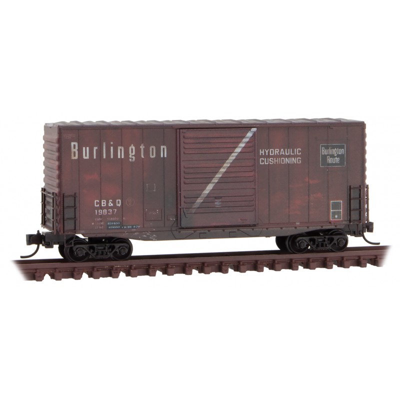 Chicago, Burlington & Quincy Weathered 40' Hy-Cube Box Car #19837