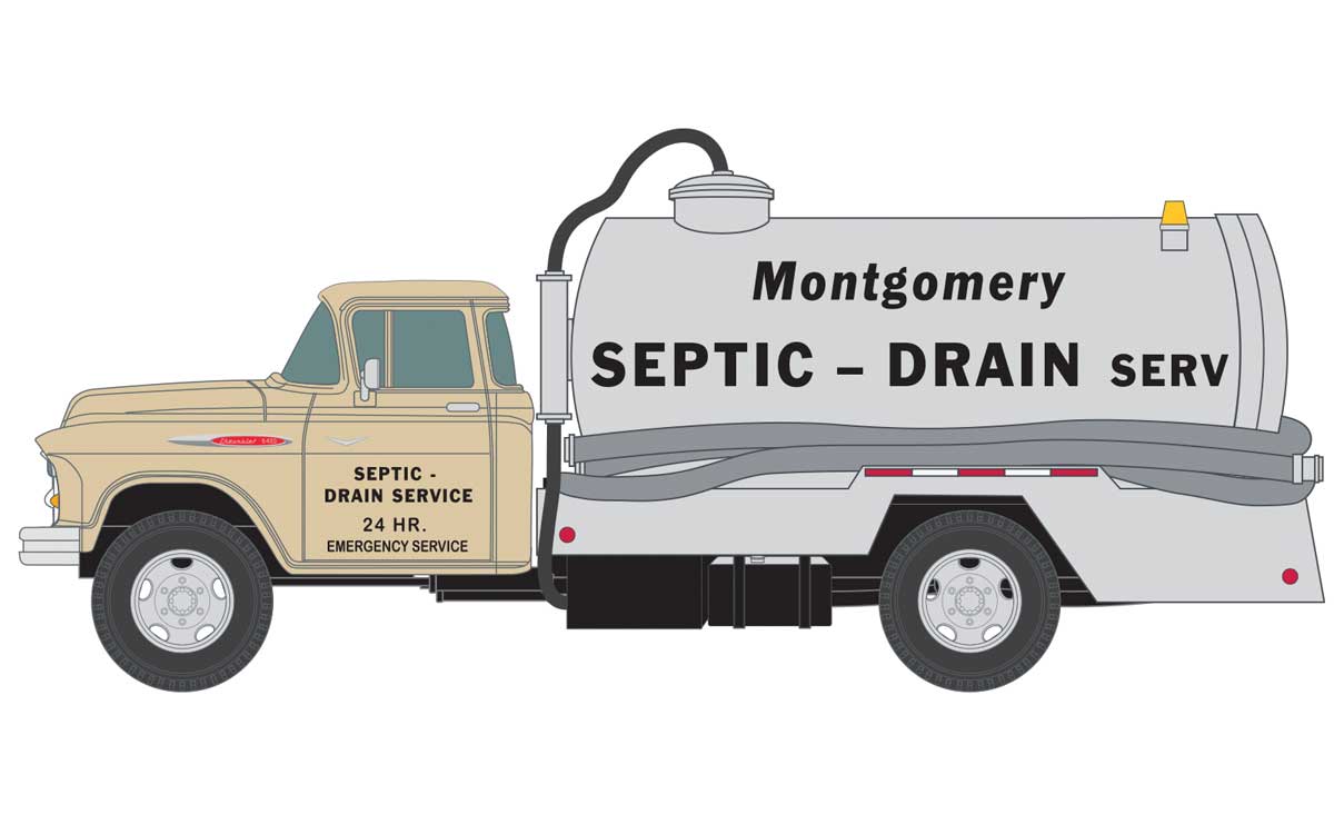 1957 Chevy Septic Truck-Montgomery Service