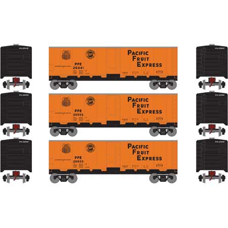 Pacific Fruit Express (Late) 40' Steel Reefer 3-Pack