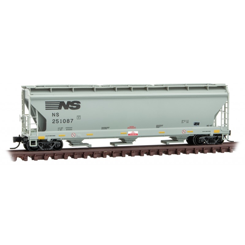 Norfolk Southern 3-Bay Covered Hopper With Elongated Hatches #251087