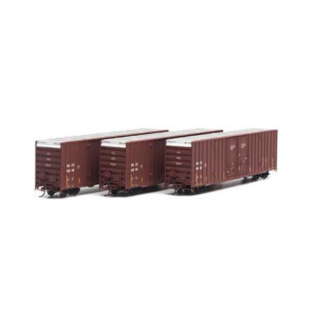 General American Marks Co. 60' Gunderson Double Door Box Car 3-Pack