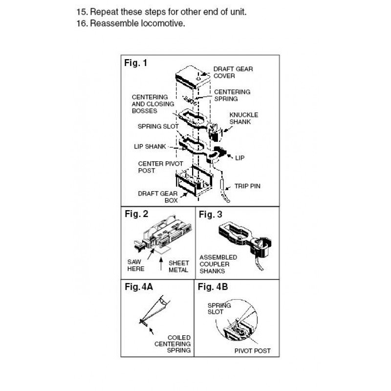 Coupler Conversion Kit For Atlas RS-3 Locomotive