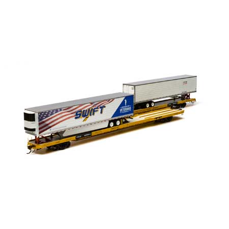 Trailer Train F89F 89' Long Runner #161024 With 2 53' Utility Reefers