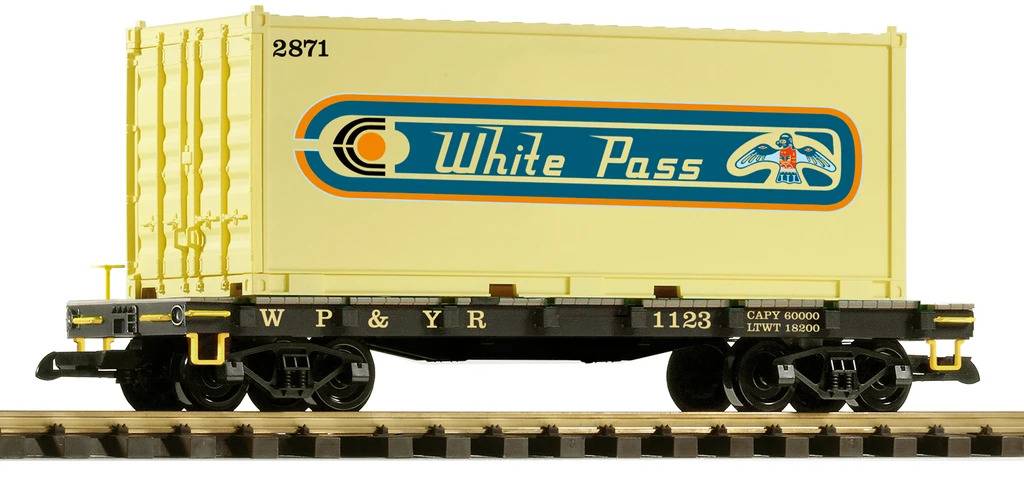 White Pass & Yukon flatcar #1123 with container