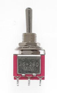 Toggle Switches Miniature DPDT 5 Amp 120 VAC/28VCD Center Off 4-Pieces