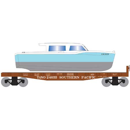 Southern Pacific 40' Flat Car With Boat #24655